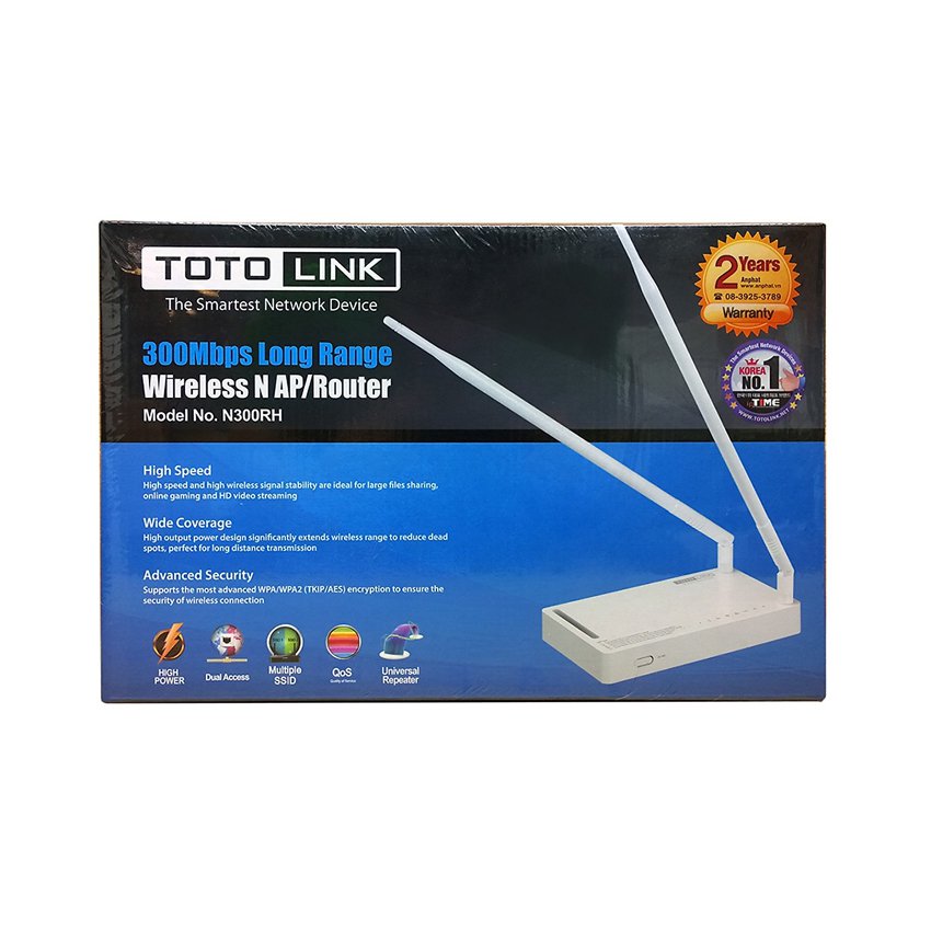 Router wifi Totolink N300RH - Xuyên tường Wireless N300Mbps